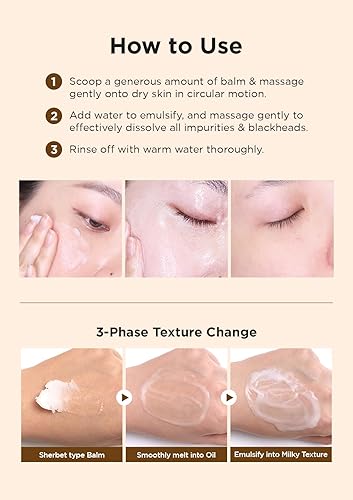 Miniatura 6 de Hanskin BHA Bálsamo limpiador de poros, limpiador suave de puntos negros y removedor de maquillaje para pieles mixtas y grasas [BHA/2.82 oz]