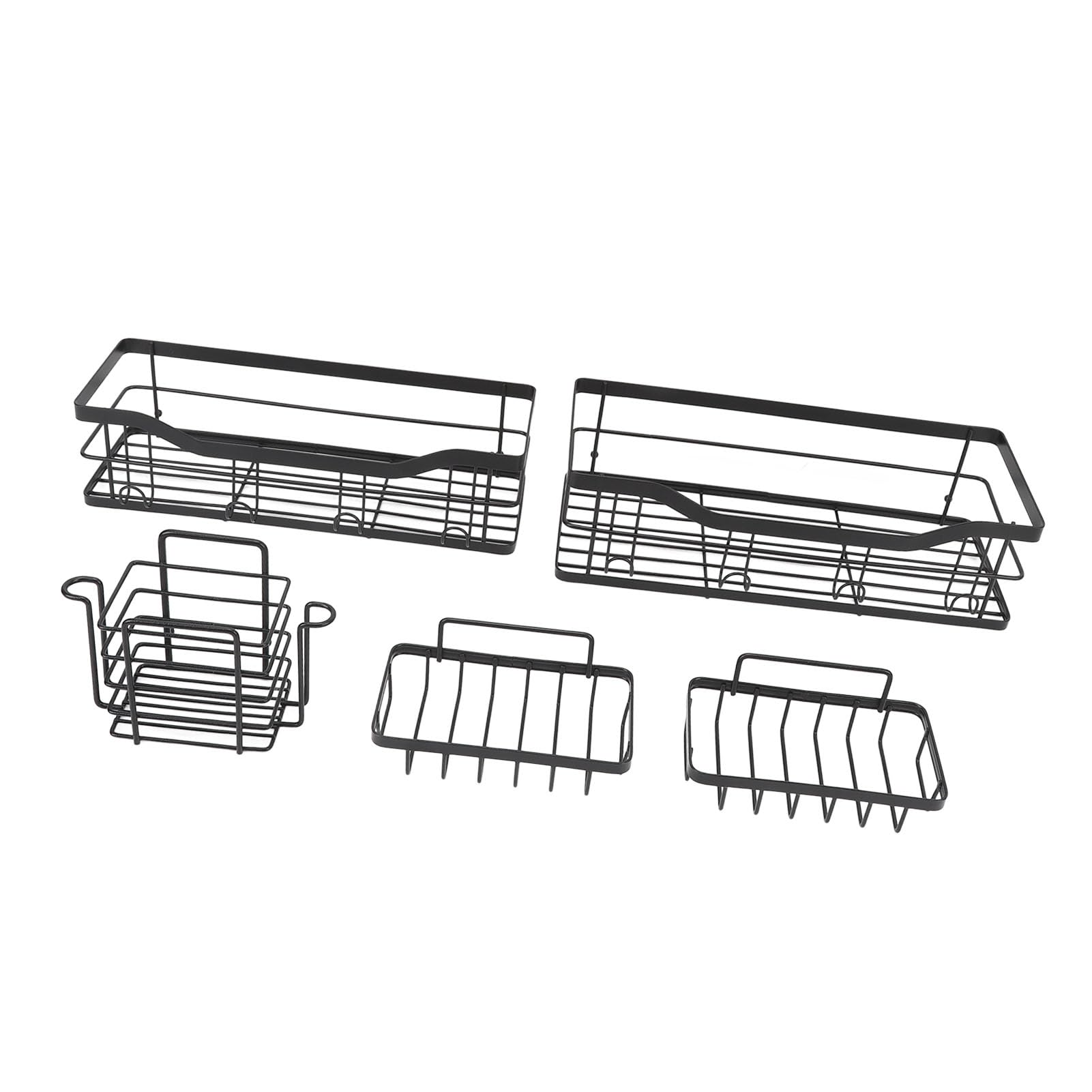 FTVOGUE Shower Caddys 5 Pack Adhesive Bathroom Shelves No Drilling Wall Mount with Hooks for Shower Organizer Storage
