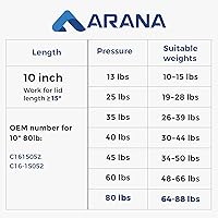 Vista 2 de ARANA - Amortiguadores a gas de 10 pulgadas y 80 lb/356 N, soportes de elevación para escotilla de barco, caja de herramientas de camión, tapa