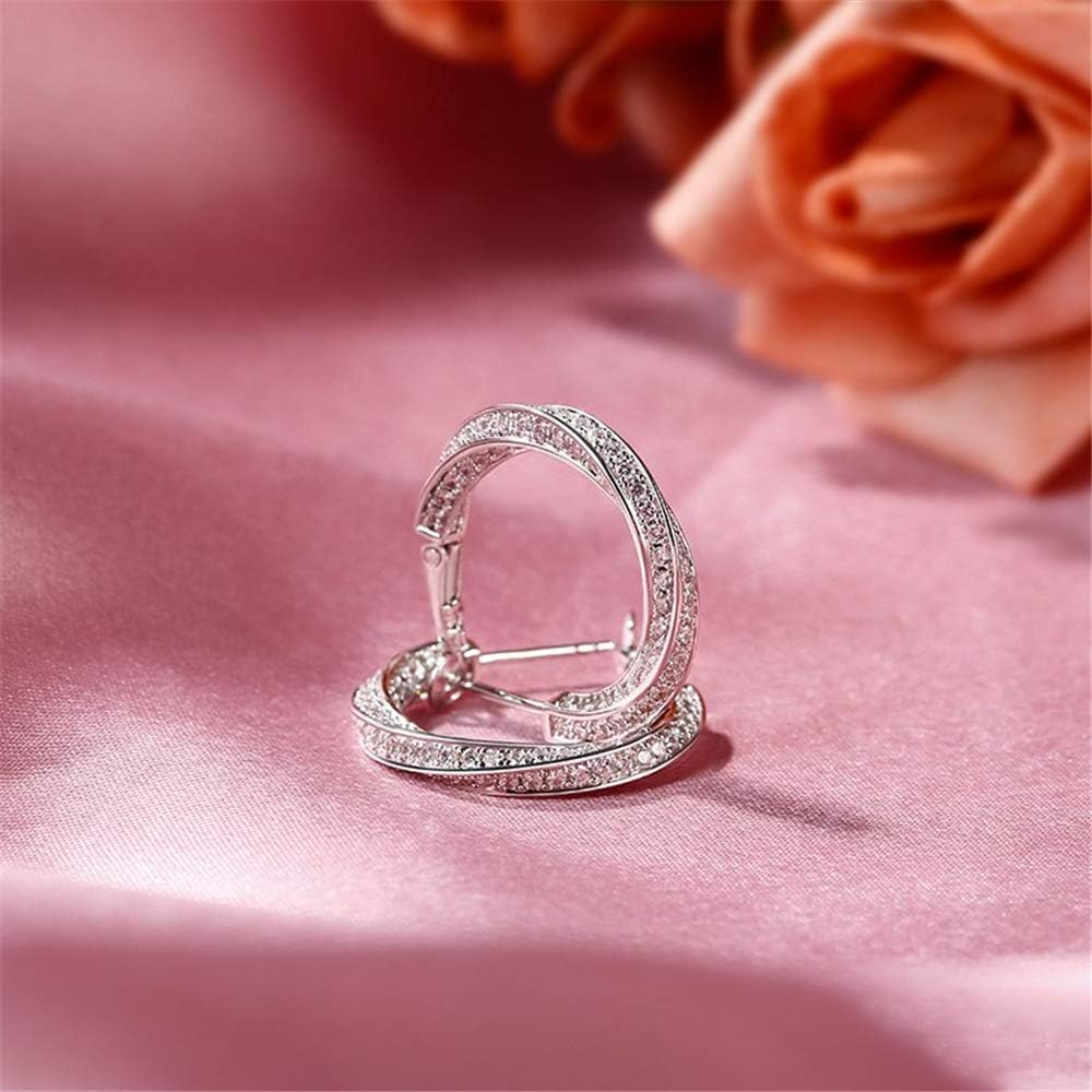 Jeulia Twist Sterling Silver Hoop Earrings for Women Bride Wife Birthday Gift With Jewelry Box
