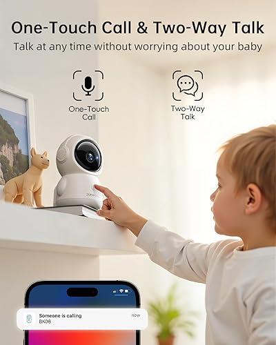 Miniatura 8 de ZUMIMALL Cámara de seguridad para interiores, monitor de bebé WiFi 5G2.4G con cámara y audio, cámaras para mascotas con cable 2K para seguridad en