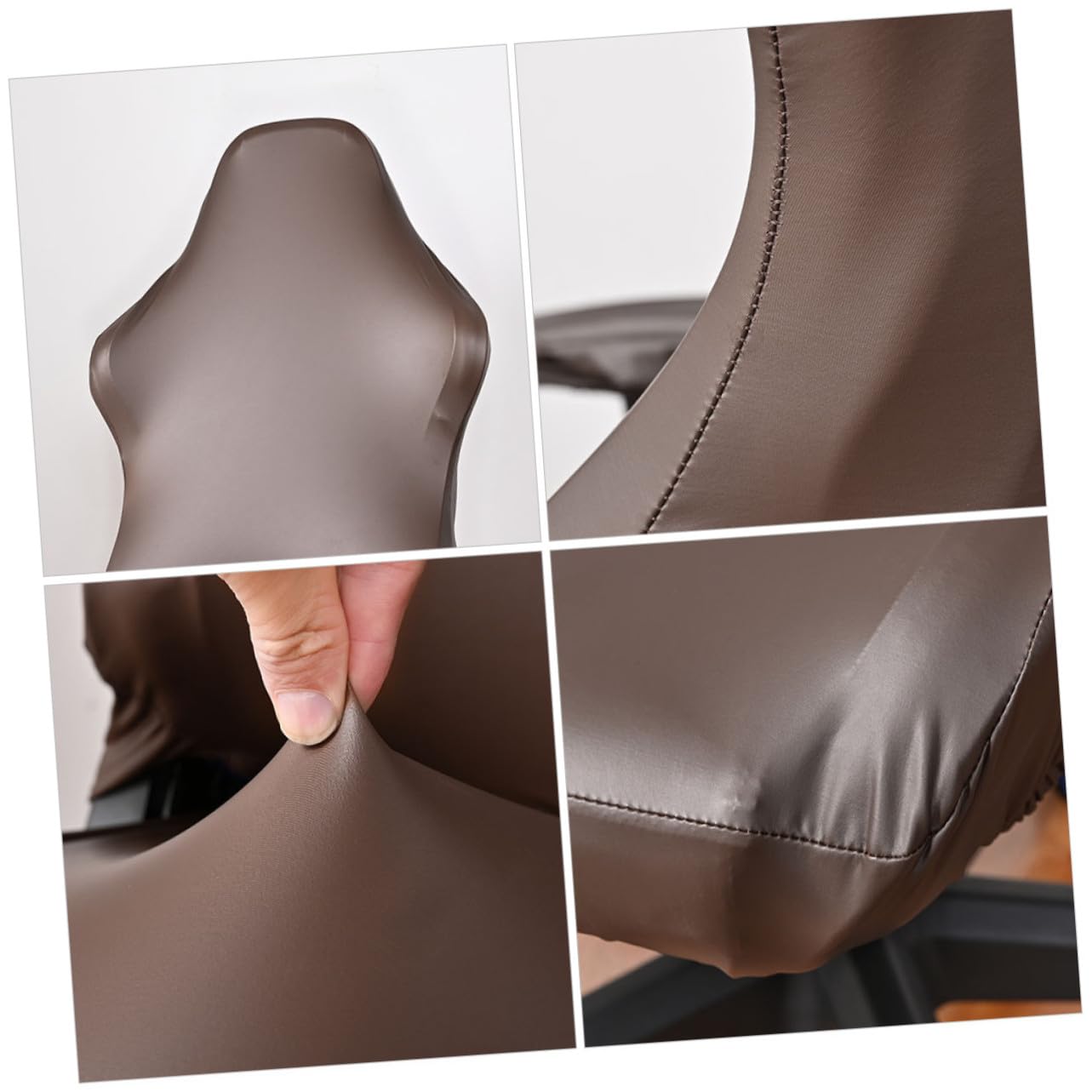 Housse de Chaise Gaming PU Élastique Lavable Protection Complète Rayures Amovible et Antidérapante Compatible Fauteuil Bureau et Salle Informatique Foncé