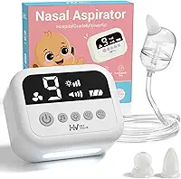 HEYVALUE Aspirador Nasal Para Bebê, Sugador Nasal De Grau Hospitalar Com 9 Níveis De Sucção, Luz Noturna E Função Calmante Com Canções De Ninar, Sucção Nasal Elétrica Para Bebê Com Pontas De Silicone
