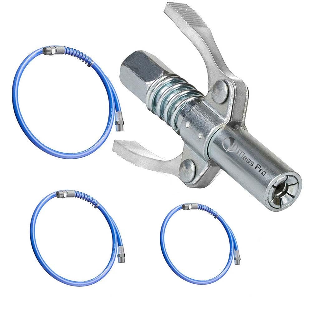 Mass Pro 3Pcs Hose Pipe 12/15/18inch With 1Pc GreaseGun Coupler Quick Lock Release Nozzle Pneumatic Sprayer (B0CS6TJHY9) Amazon Price History, Amazon Price Tracker