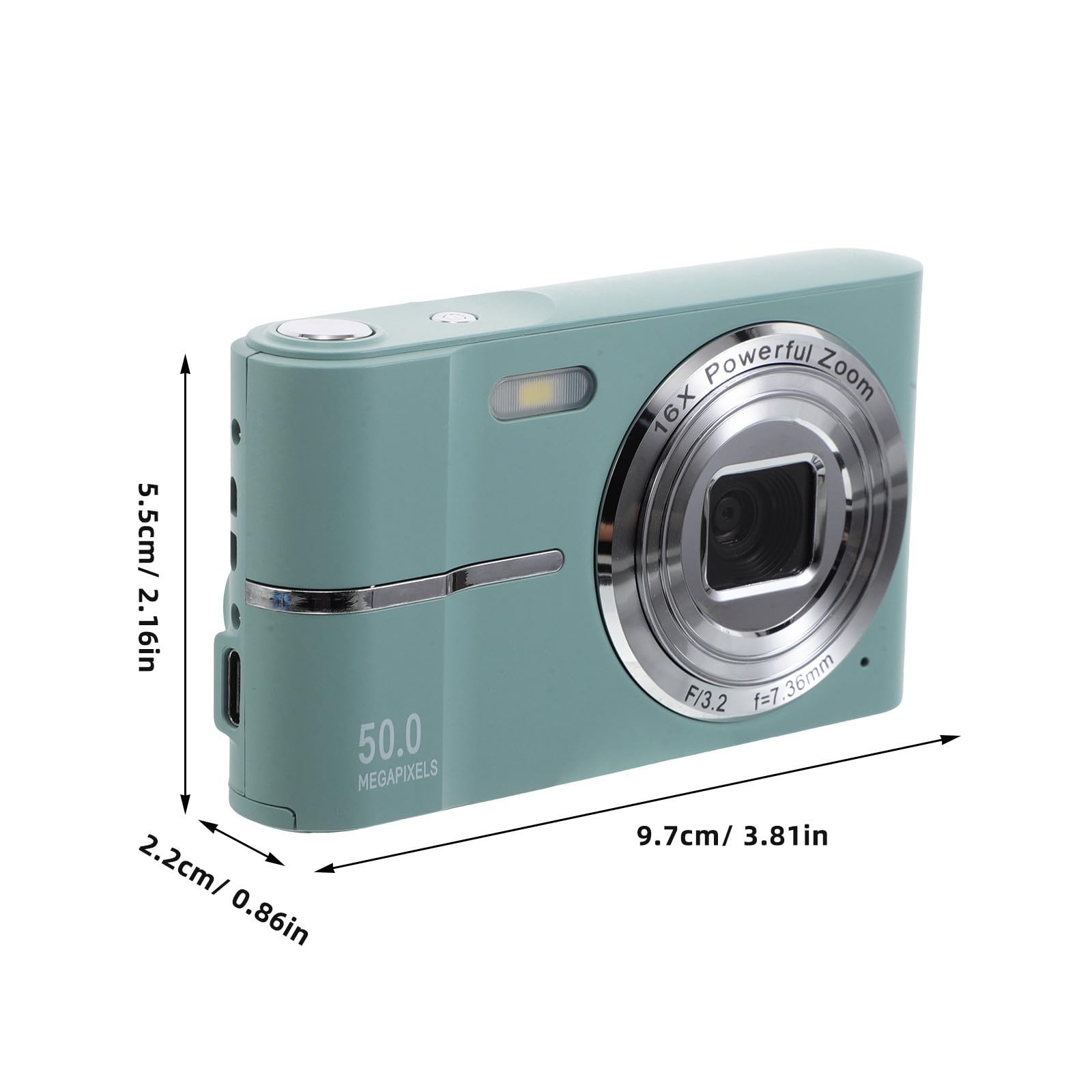 Mini Cámara Digital Compacta para Fotografía y Viaje con Zoom Digital 16x, Diseño Ligero de Abs Adecuado Edades y Uso Versátil