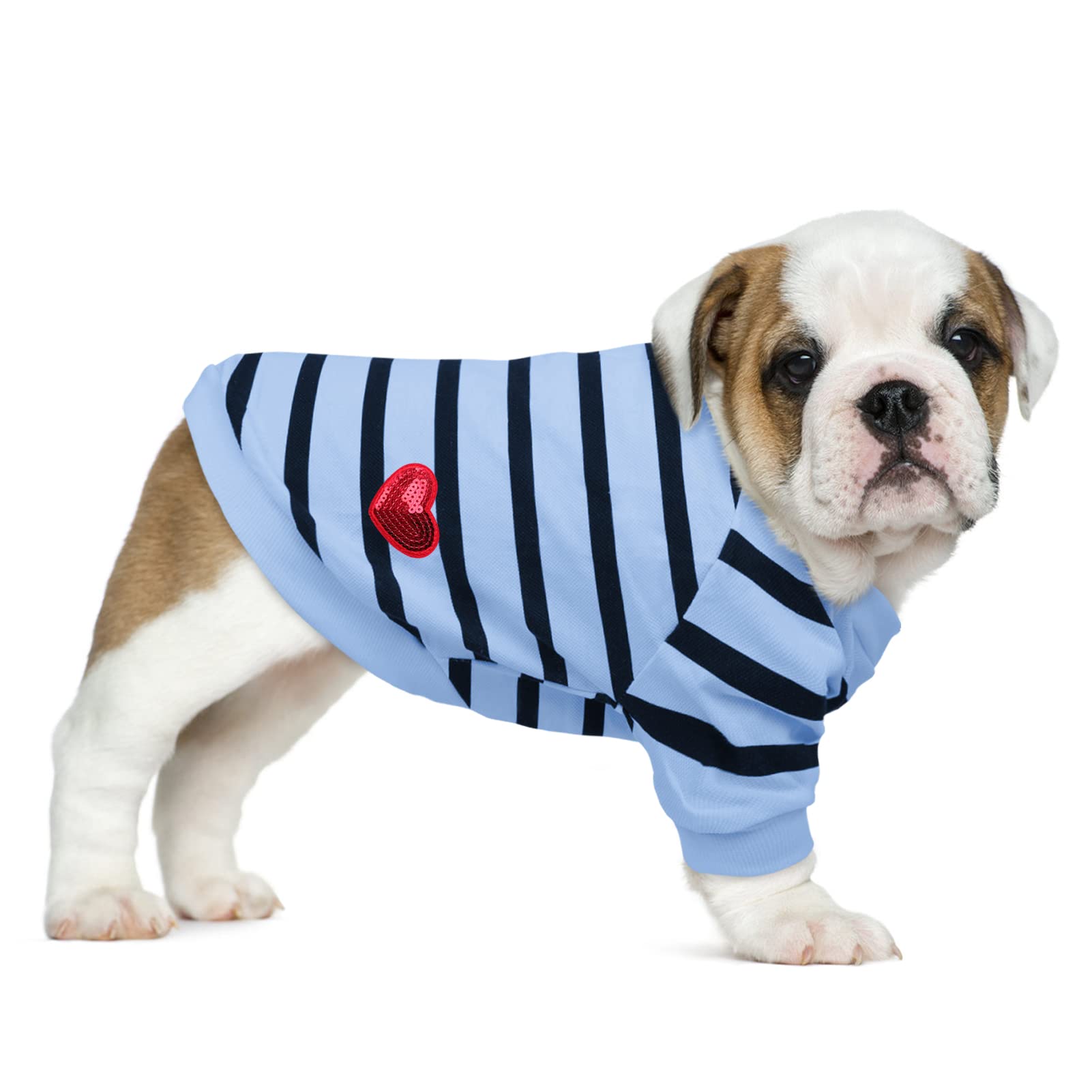 Pet Dog Striped T-Shirt Dogs Cats Cotton Vest Spring Summer Pet Apparel Tee Shirt Suitable for Small and Medium Large Pets French Bulldog Bichon