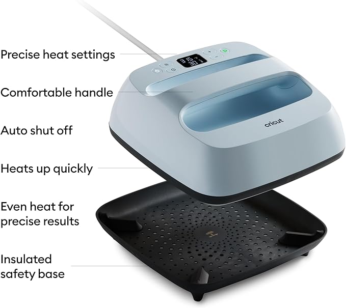 Termofijadora Cricut EasyPress 3 (9"x9") con Base de Presión, Azul miniatura 3