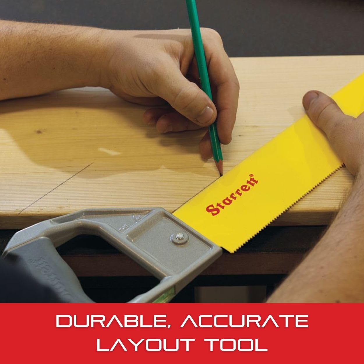 Starrett K148-12 PVC Saw with Blade, 12" Length, Cast Aluminum Handle with Level Vial