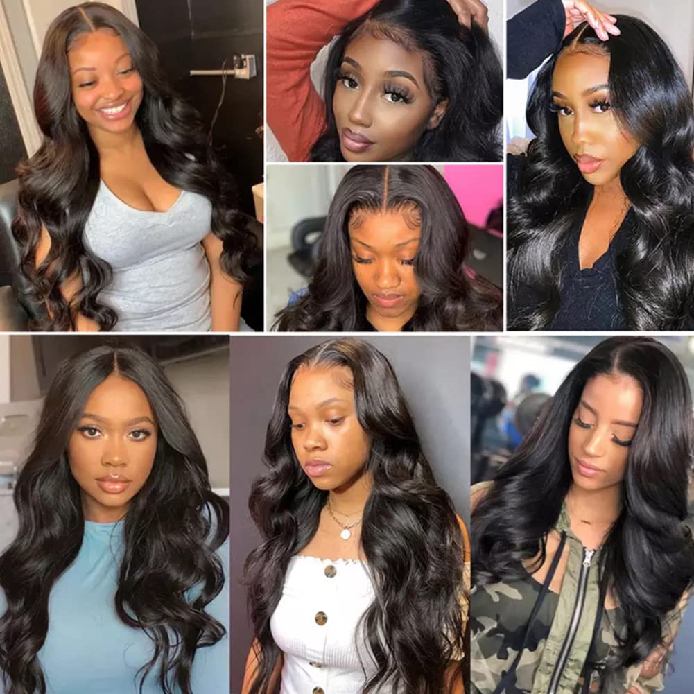 Amazon.com : Queen Story 22 Inch Closure Wigs Human Hair 4x4  display picture 3