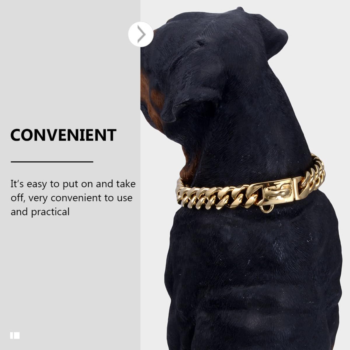 Toyvian Collar para Perros de Acero Inoxidable Resistente al Desgaste Accesorio Decorativo para Cachorros Diseño Elegante Dorado para Fiestas y Adiestramiento