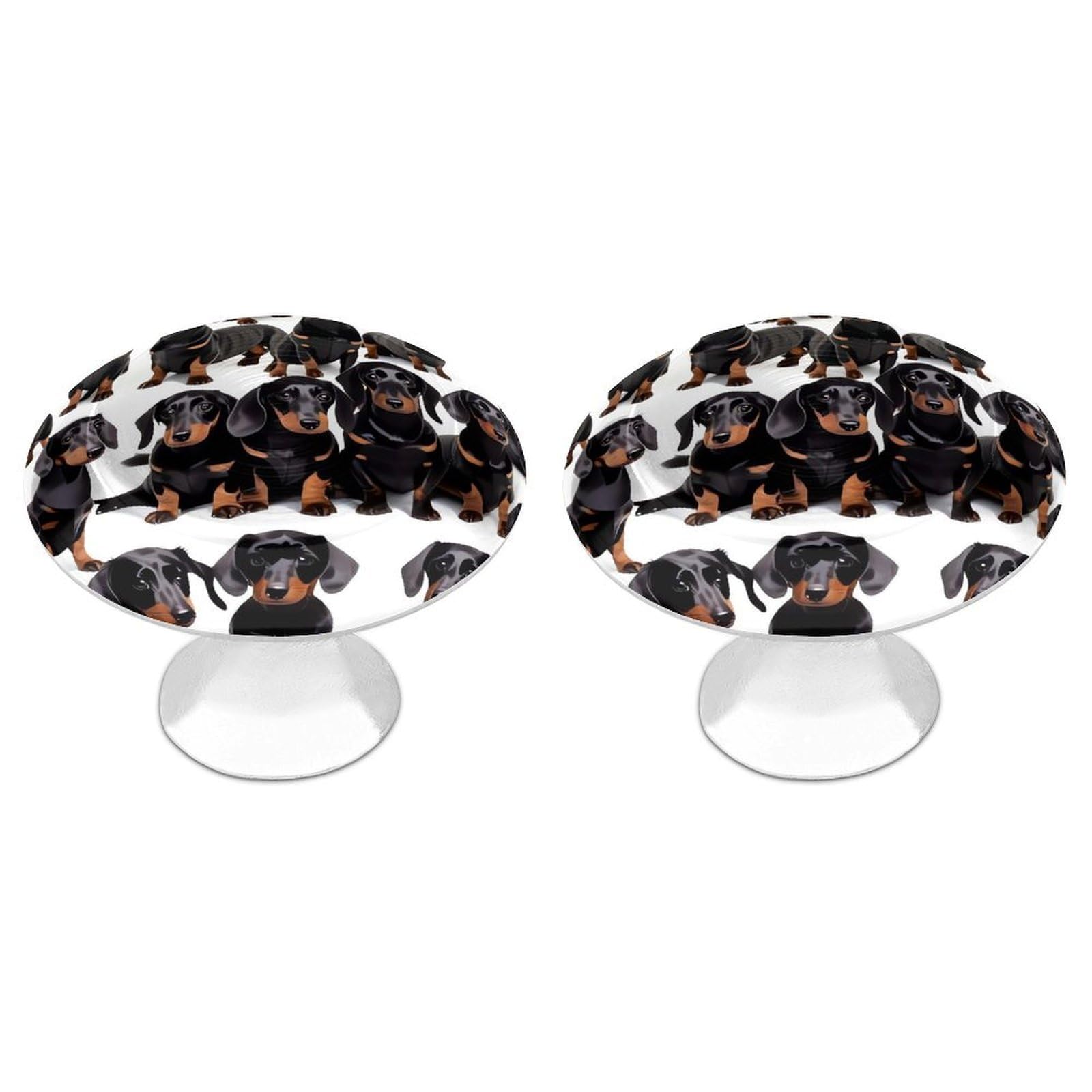 QMNLKH Dachshund Weiner Pet Dog Cabinet Knobs for Home, Round Drawer Pulls for Kitchen, Personalized Cupboard Handles with Screw, Fashion Dresser Knobs for Office, Drawer Handles, 2 Packs