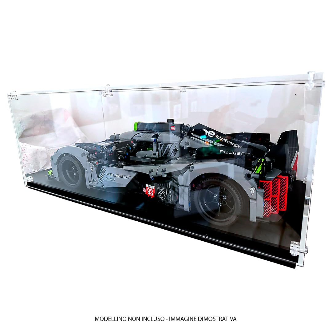 Plexismart - Teca Montabile in Plexiglass per Modellismo e Collezionismo con base in Forex Nero. (PMMA 5mm., 50x25cm h45cm)