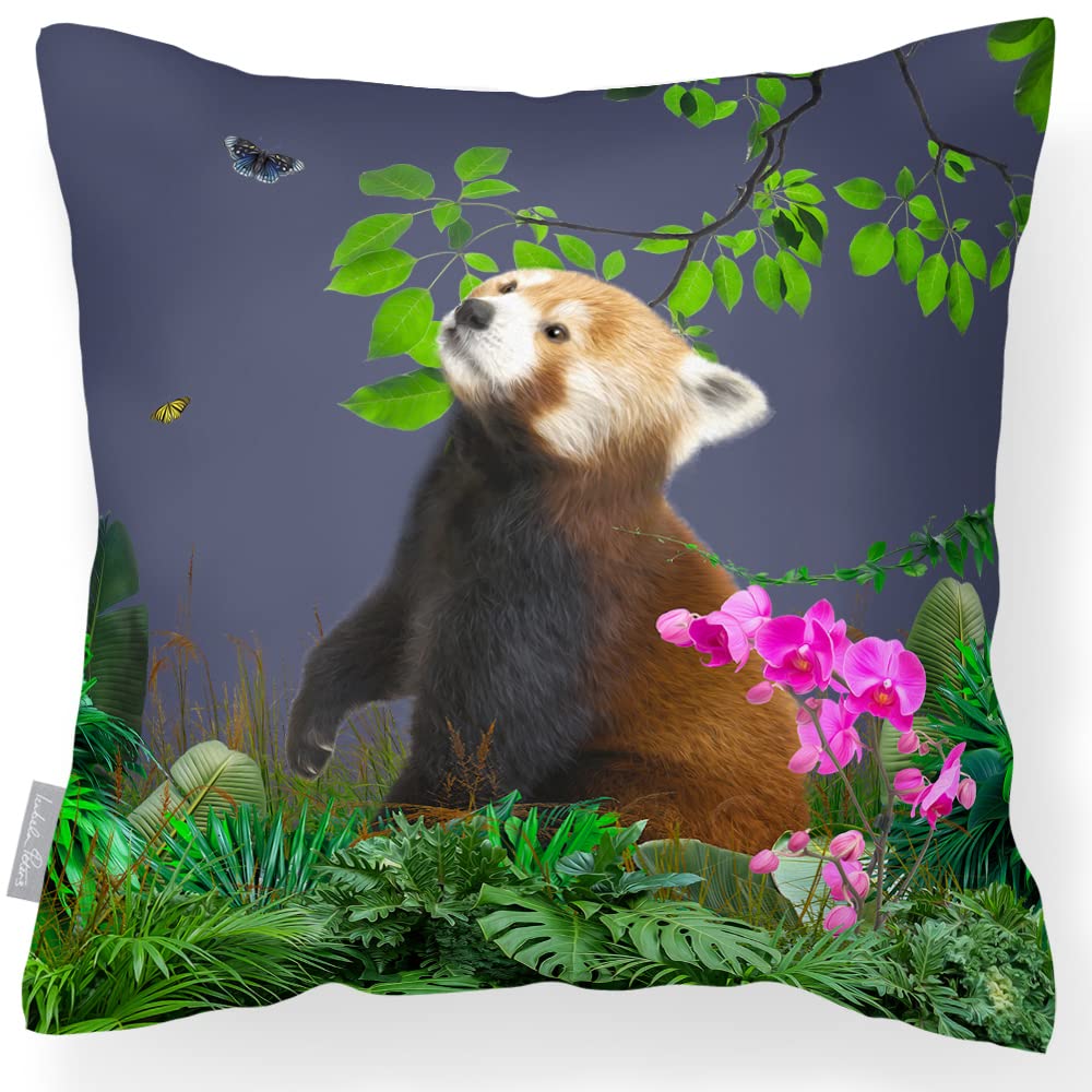 Izabela Peters Rare Red Panda - Graphite Outdoor Cushions - Waterproof, 43 Cm, Filled, Garden & Chair Cushions