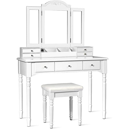 7 drawer mirrored dressing table