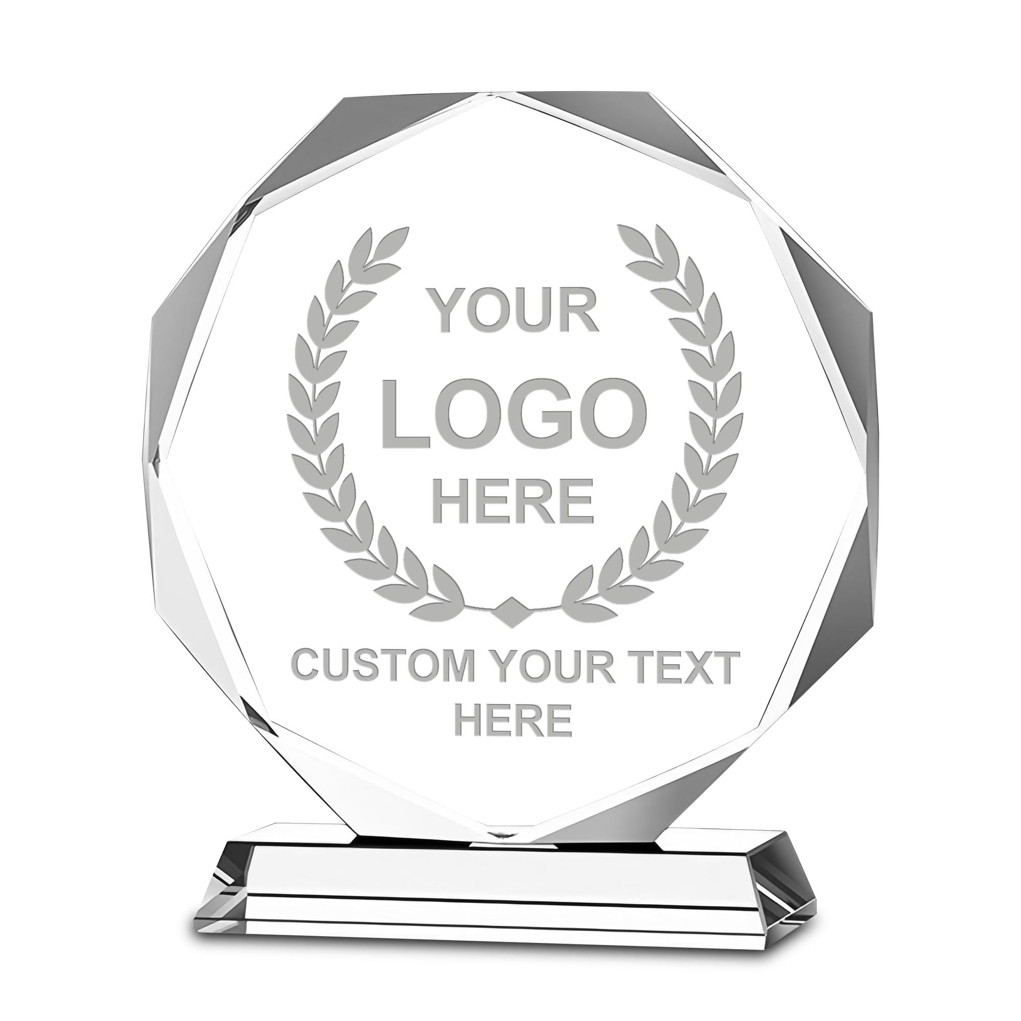 Premio Trofeo di cristallo personalizzato, targa premio in cristallo con incisione personalizzata con il tuo logo/emblema/testo, premi personalizzati e trofei per sport, eventi aziendali