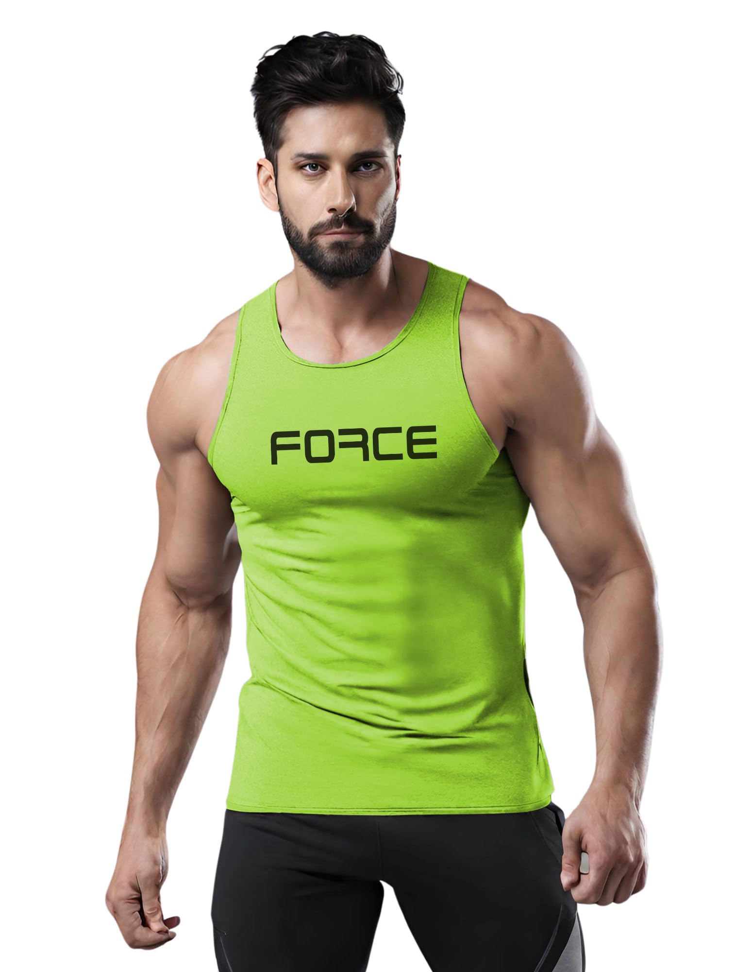 3Colors3Colours RGB Men's Active Wear Sleeveless Tank top, Gym Vest, Leisure wear -Force
