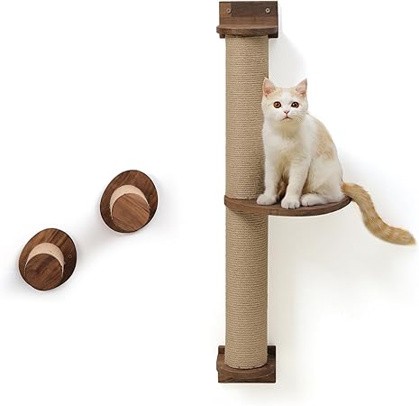 FUKUMARU Cat Wall Furniture, Including Cat Climbing Step, Cat Activity Tree with Scratching Posts, for Sleeping, Playing, Climbing and Lounging FUKUMARU Cat Wall Furniture, Including Cat Climbing Step, Cat Activity Tree with Scratching Posts, for Sleeping, Playing, Climbing and Lounging