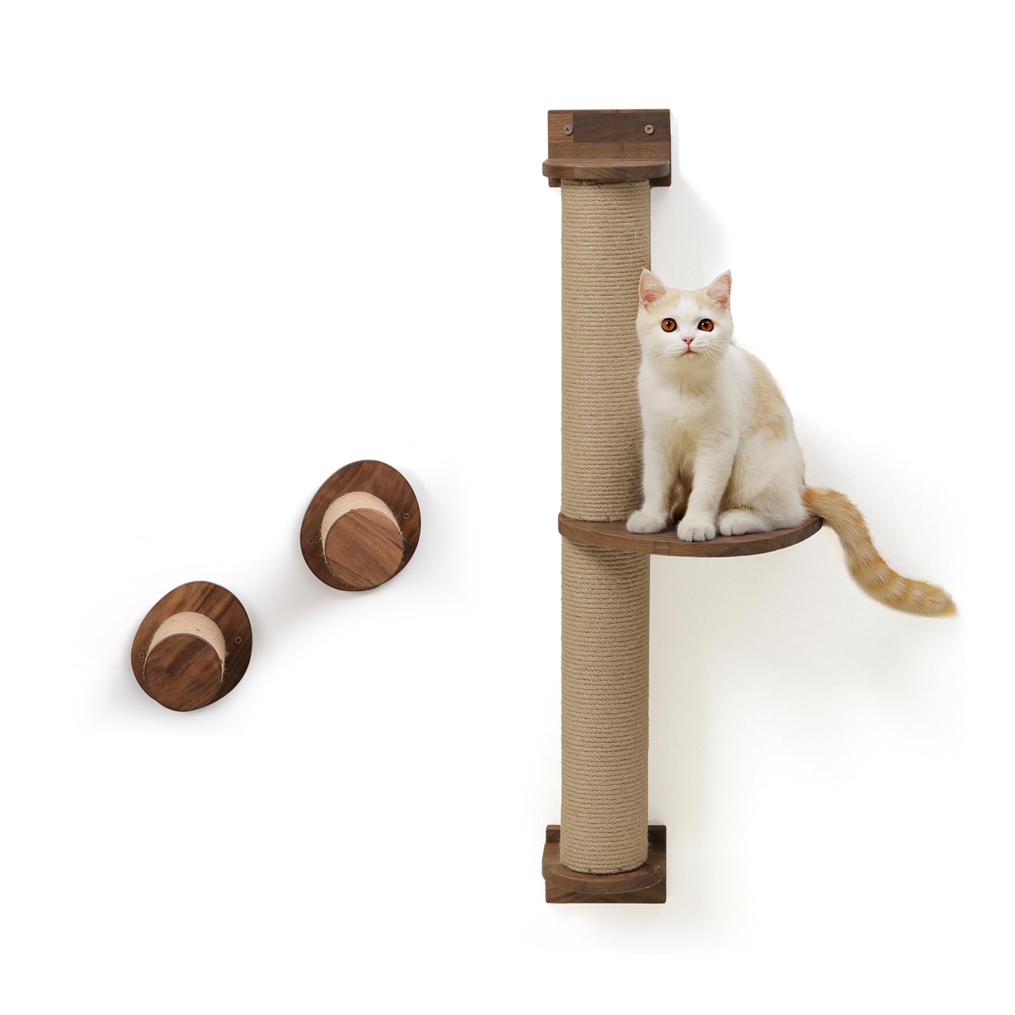 FUKUMARU Cat Wall Furniture, Including Cat Climbing Step, Cat Activity Tree with Scratching Posts, for Sleeping, Playing, Climbing and Lounging