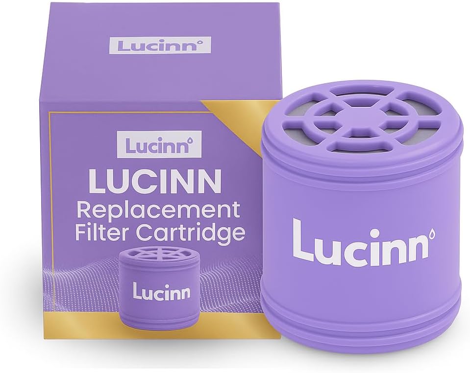 Lucinn Rain Replacement Filter Cartridge for Lucinn Pro Filtered Showerhead – Helps Reduce Chlorine for Softer Skin and Hair