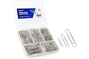 Paper Clips Assorted Mix Large Medium Small (500 Pack)