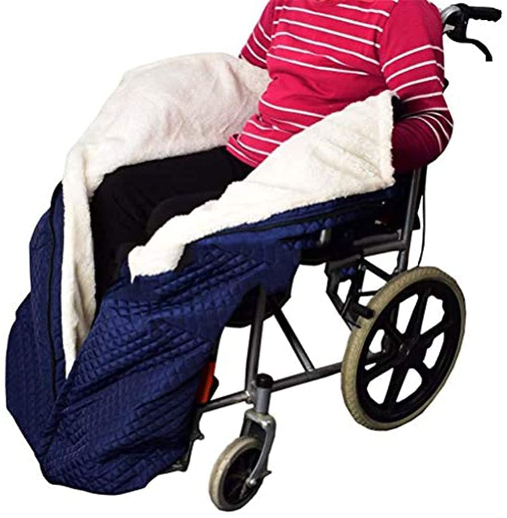 Funda para Silla de Ruedas con Forro Polar, cálida, Protectora para Las piernas, para Personas Mayores, con Bolsillos para los pies