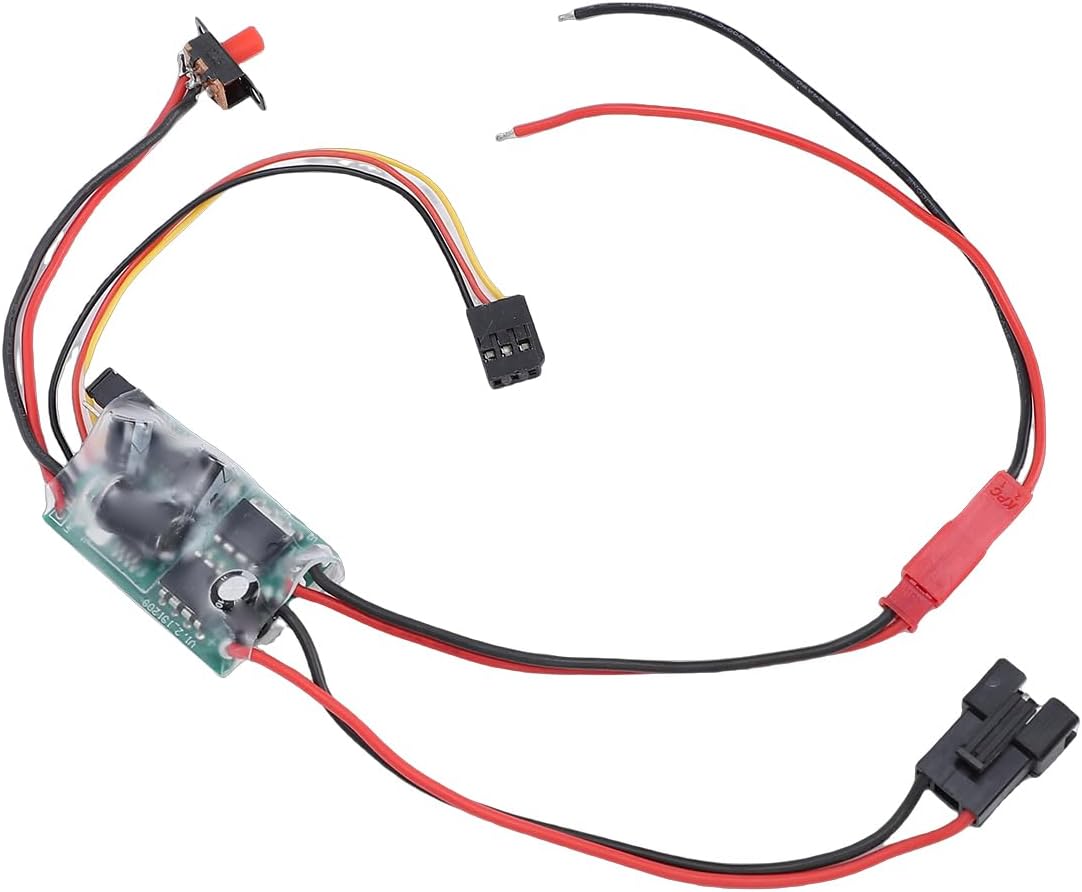SM Plug Brushed ESC with Brake, Easy Installation for WPL MN B14 B24 B16 1/16 RC Car, Built-in Brake Function, Enhancing Driving Safety (16A)