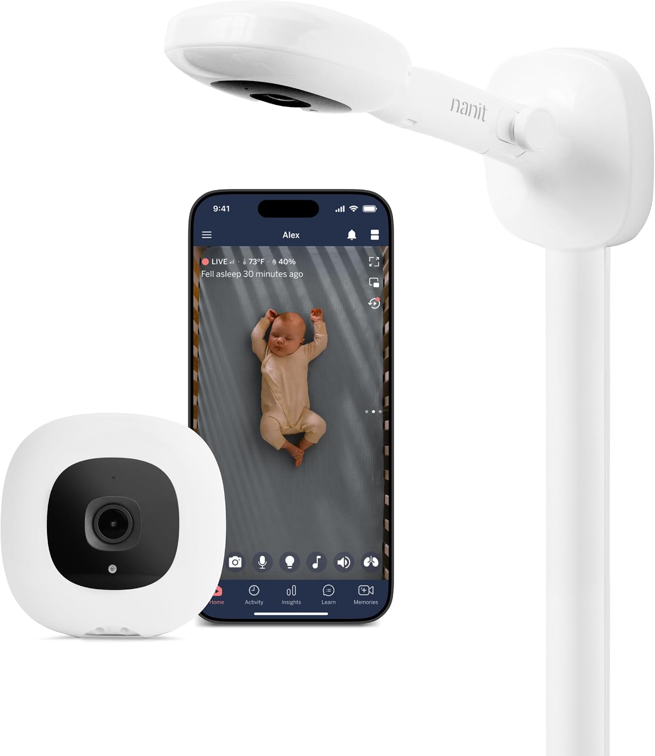 Nanit Smart Baby Video Monitor - Camera & Wall Mount - 1080p Wi-Fi Camera