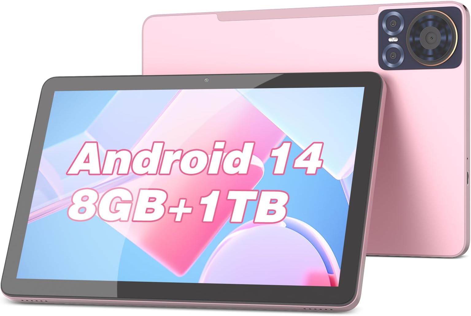 C idea10.1 Inches Tablet,Android 13 Tab,5G Tablet Dual SIM 8GB RAM 1TB ROM,10000mAh Battery With Bluetooth, WIFI and GPS CM8300plus (Pink)