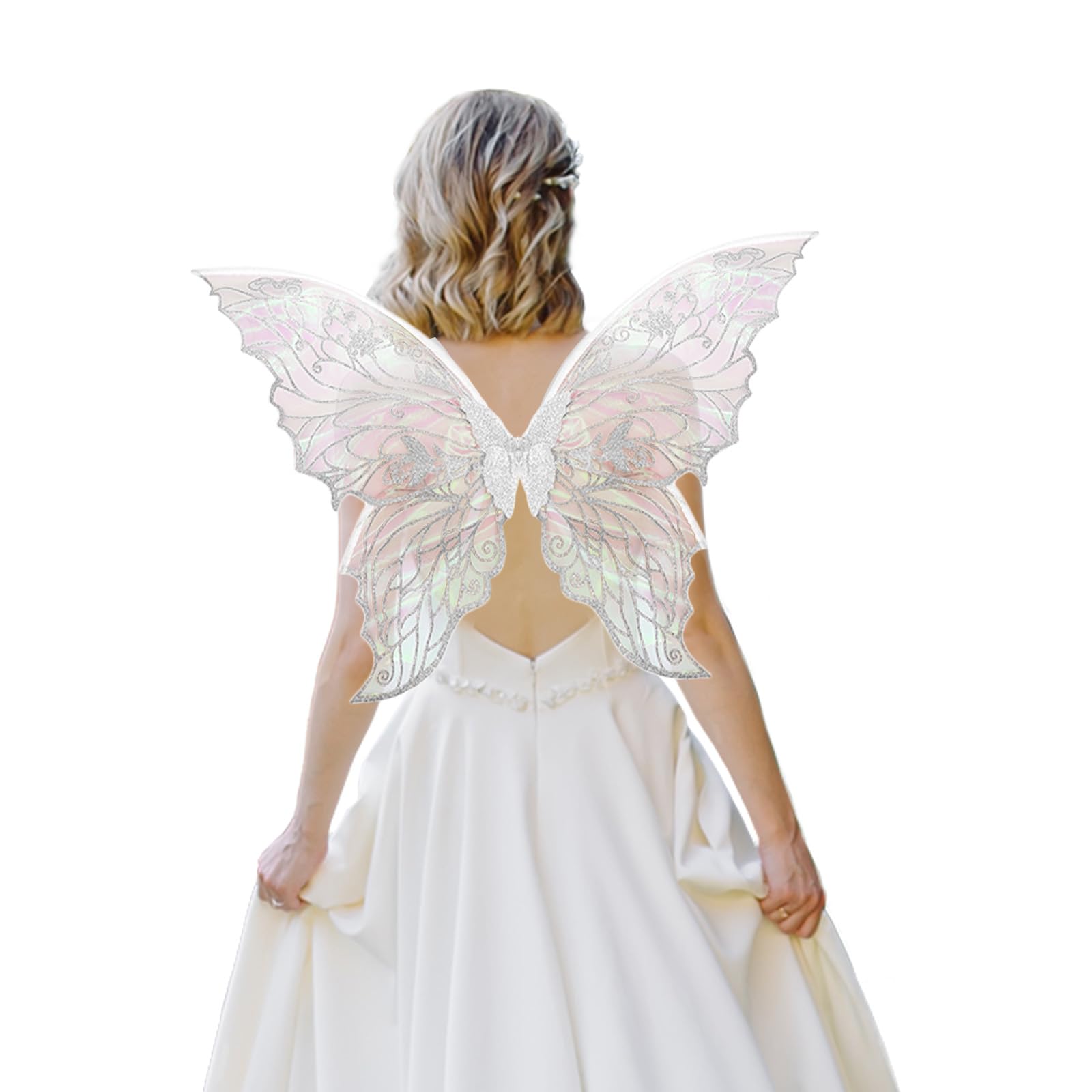 ALIBBON Fairy Wings Transparent Fairy Wings Costume for Women, Butterfly Wings Dress Up Accessories