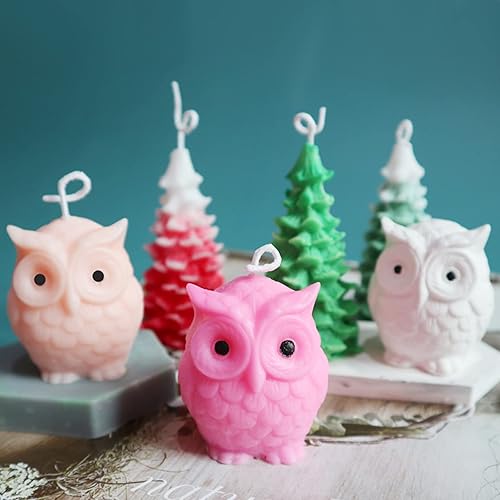 Miniatura 6 de Molde de vela de silicona 3D, 2 piezas de búho, molde único para hacer velas, molde de jabón de silicona hecho a mano, molde de resina epoxi para