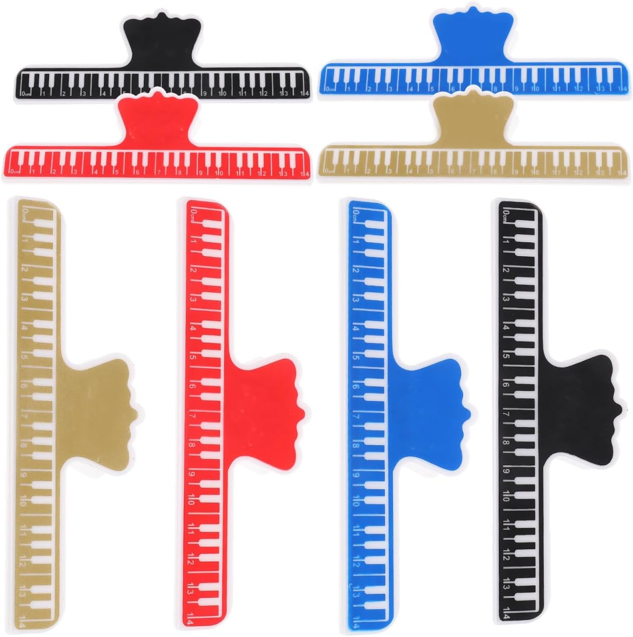 Luxshiny 8 Pack Piano Book Clips Musical Sheet Holders for Spiral Bound Piano Music Books Book Page Fixing Clamps for Music Scores Recipes Magazines Easy Reading