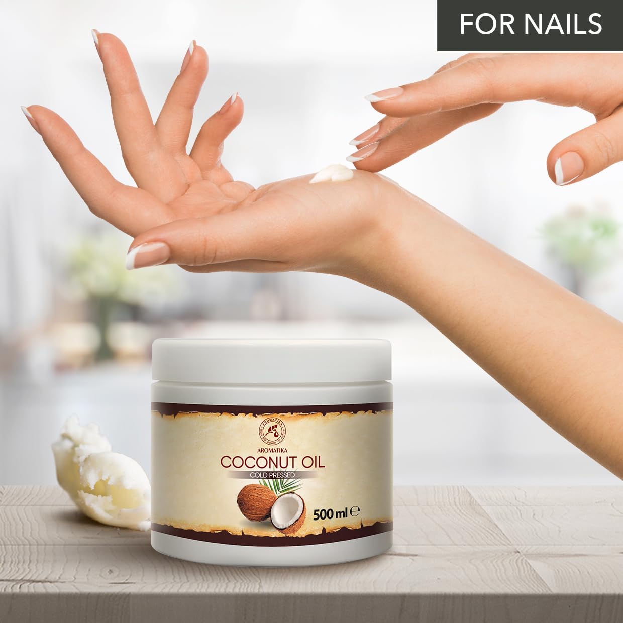 Coconut Oil 500ml - Cocos Nucifera Oil - Indonesia - 100% Pure & Natural Cold Pressed - Best Benefits for Skin Hair Face Body Care - Unrefined Coconut Oils