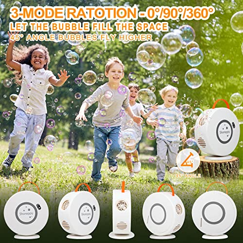 Shonoppy Bubble Machine For Kids Electric Bubble Maker,Durable Automatic Bubble Blower Machine Rotatable 90°/360°,12000+ Bubbles/Min Rechargeable Bubble Machine For Parties,Outdoor Boys/Girls Toys #TOP1