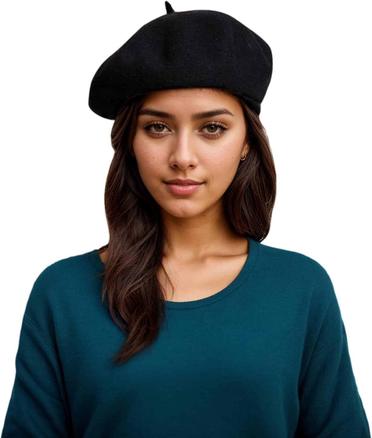 Women's Beret Hats - French Wool Blend Winter Cap, 70% Wool All-Season Soft Beret Hats for Women (Multi-Color)