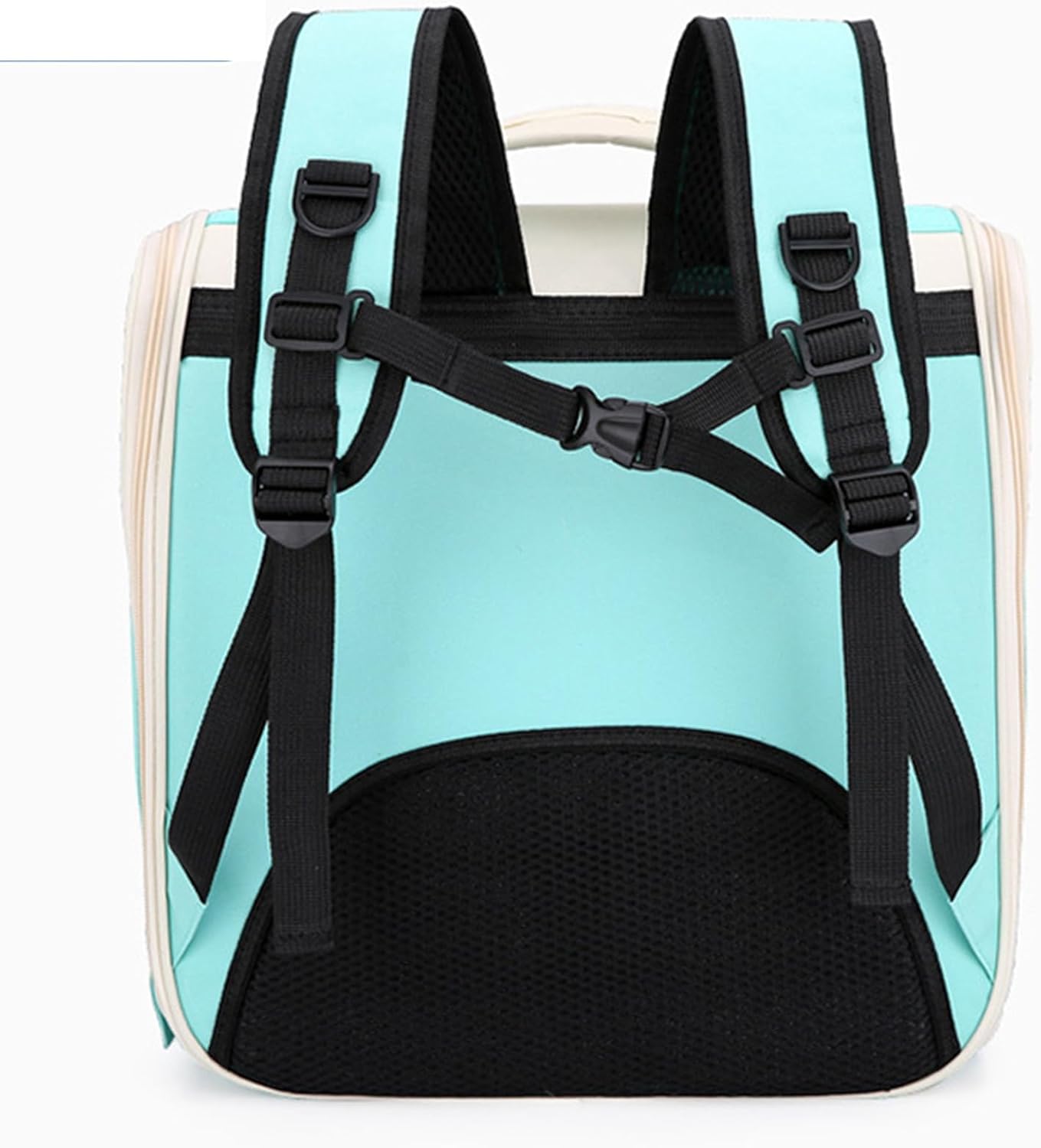 Cat Carrier, Large Breathable Mesh Animal Backpack, Foldable Cat Bag with Padded Shoulder Straps and Waist Belts, Cat Backpack for Puppies Kittens Bunnies (Green)