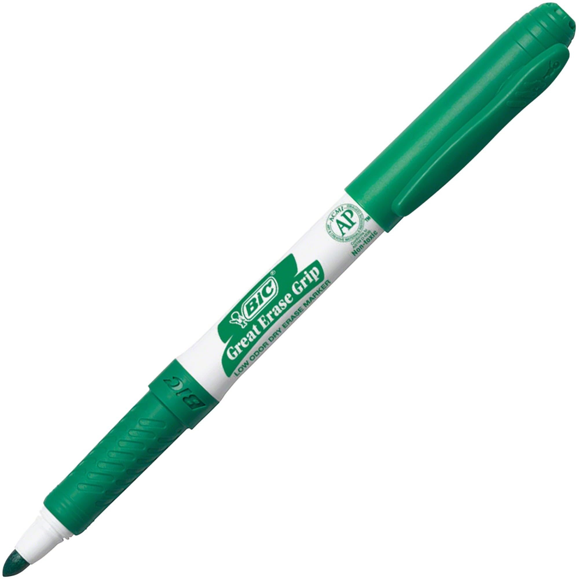 BIC Great Erase Grip - Pennarello cancellabile a punta fine, verde