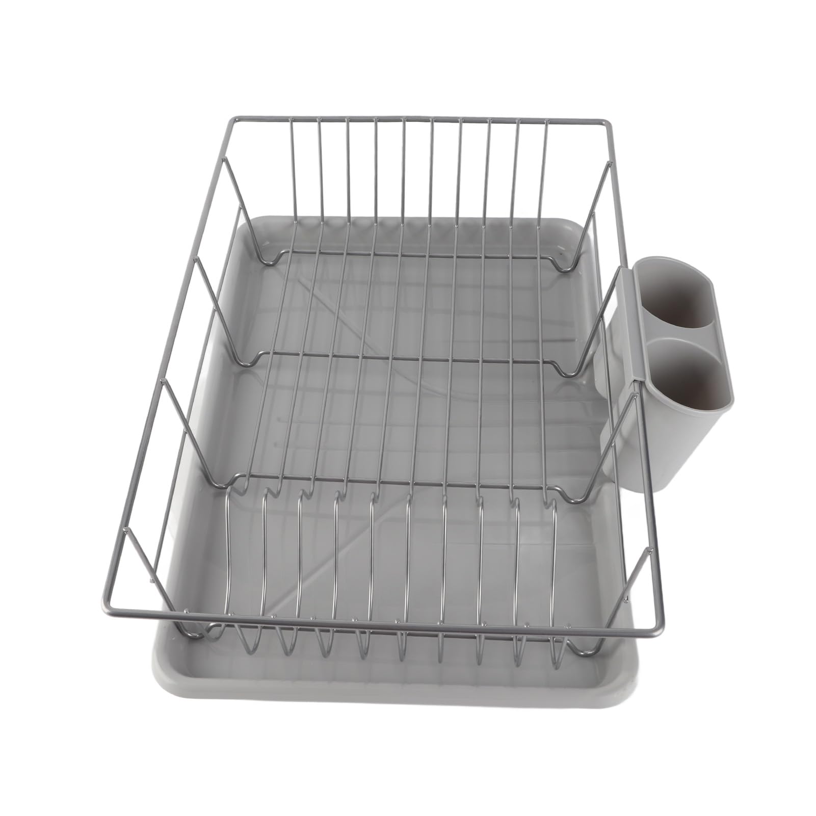 GLOGLOW Rejilla para Secar Platos Soporte para Utensilios de Cocina de Metal, Rejillas para Platos de Acero Galvanizado con Bandeja de Goteo y Rejilla para Palillos Extraíble, 48 X 30 X 11 Cm para de
