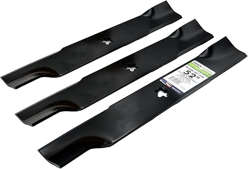 Miniatura 3 de MaxPower 561744B Juego de 3 cuchillas para artesano de corte de 52 pulgadas, Husqvarna, Poulan reemplaza al OEM no. 112079, 539-112079