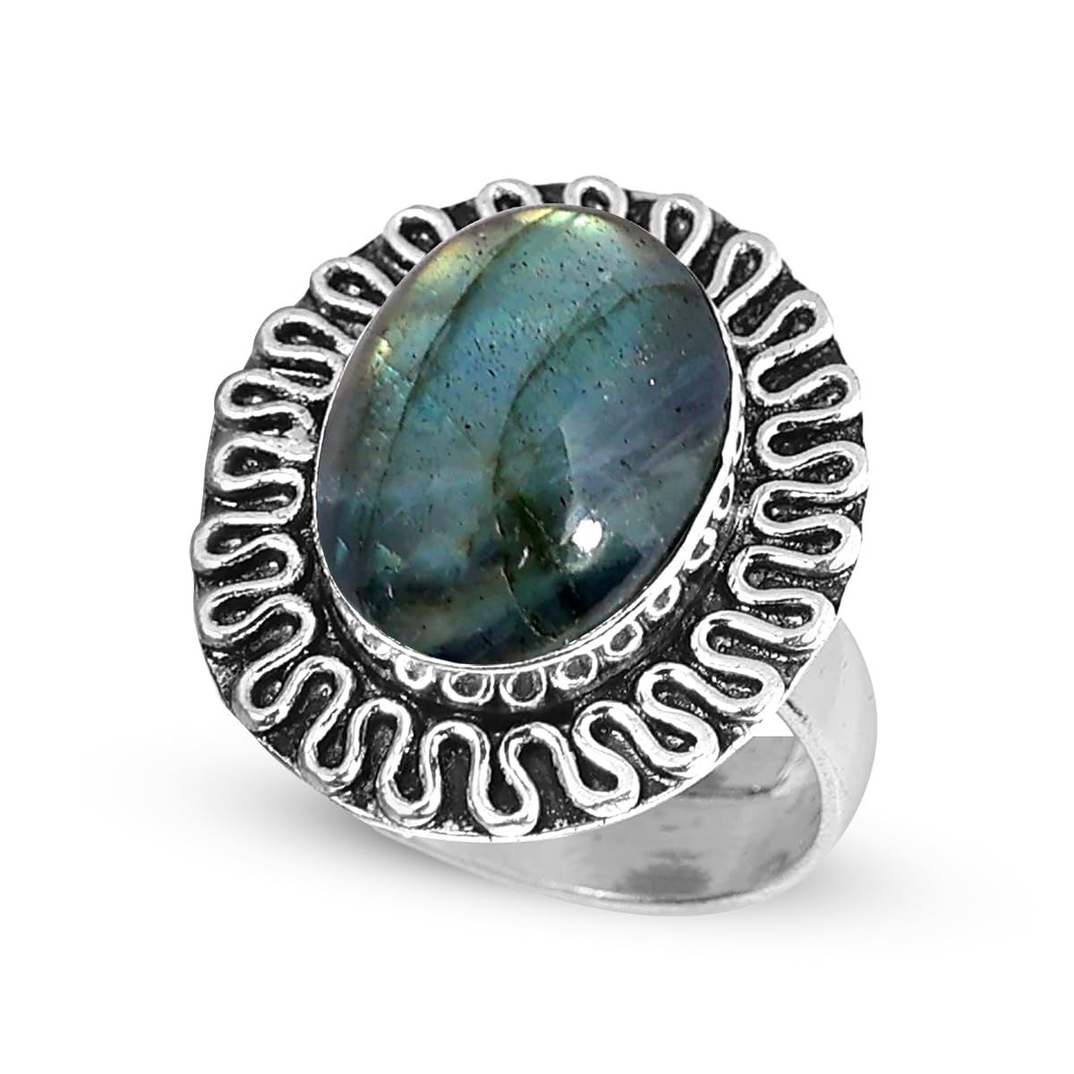 Original AAA Natural Amethyst Labradorite Malachite Lapis Howlite Rose Quartz Tiger Eye Green Aventurine Jade Ring Genuine Gemstone Adjustable Ring