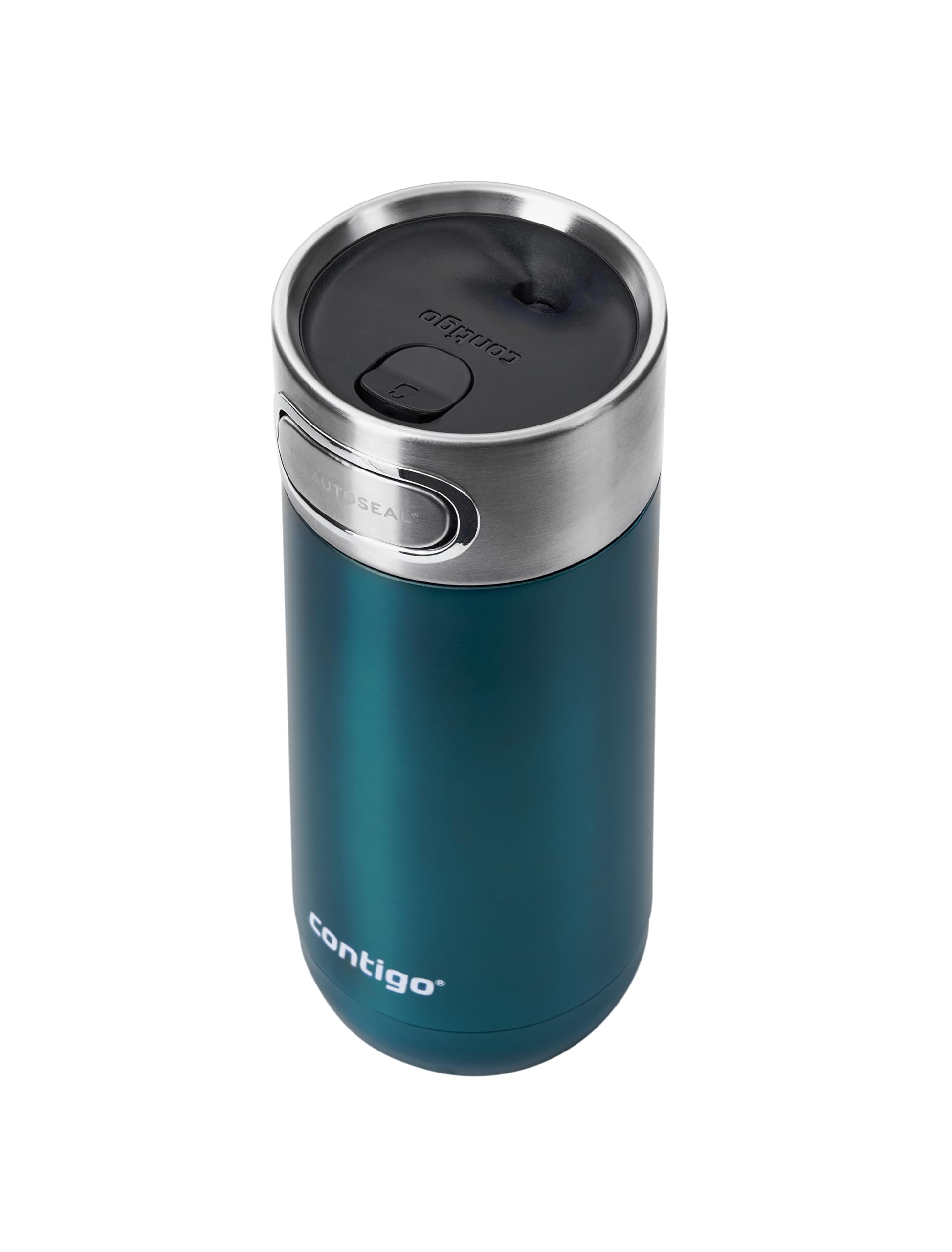Contigo Thermobecher Luxe Autoseal mit Gravur - Namen Edelstahl Isolierbecher, Reisebecher, Kaffeebecher to Go, auslaufsicher, Easy-Clean-Deckel BPA-frei 360 ml (Biscay Bay)