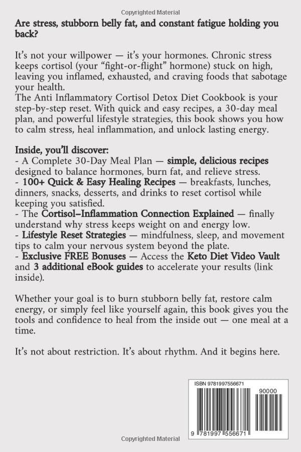 The Anti Inflammatory Cortisol Detox Diet Cookbook: Quick and Easy Recipes with a 30-Day Meal Plan to Reduce Inflammation, Relieve Stress, Balance ... Wellness, Medicinal Plants and Herb's Books) - Image 2