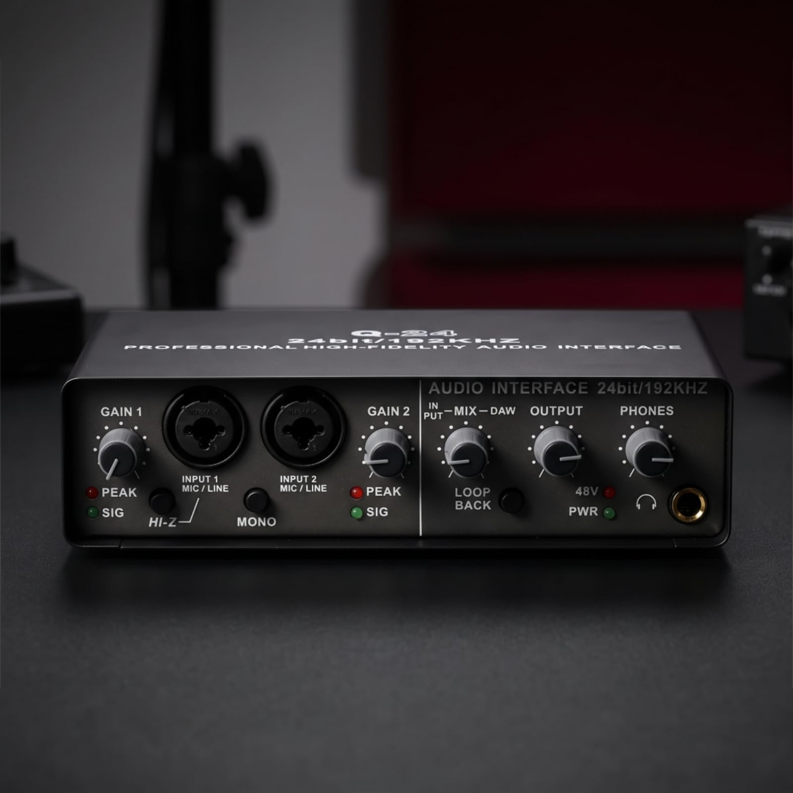 Interfaccia Audio USB a Latenza Zero Scheda Audio USB Alimentazione Fantasma Dispositivo per Podcaster, Scrivania