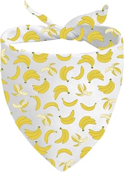 JXGZSO 1 Piece Banana Dog Bandana Spring Dog Bandana Summer Handkerchief Scarf Banana Dog