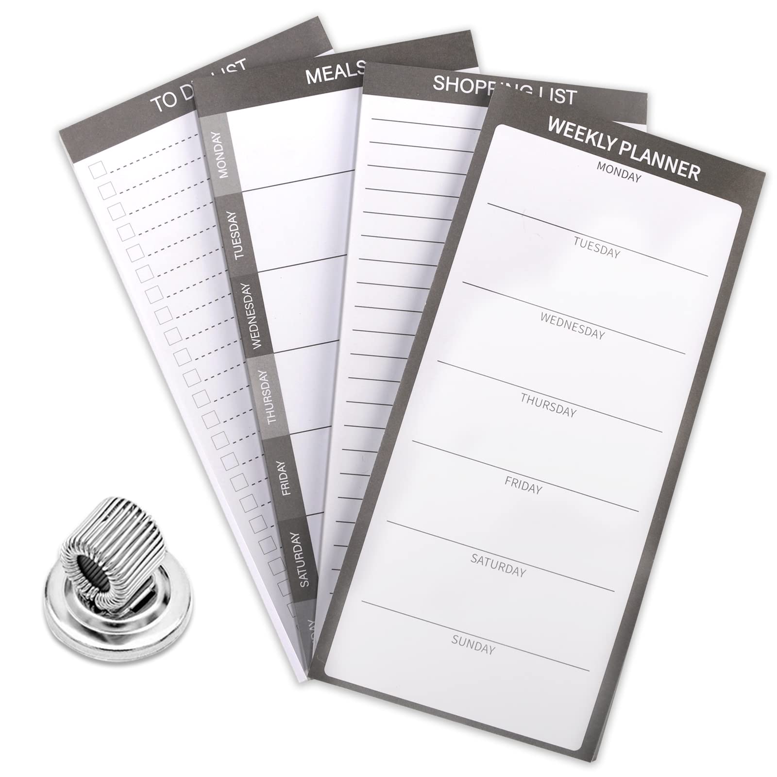 pampas Magnetic Shopping List Pads for Fridge | Weekly Planner Pad | to Do List Notepad | Meal Planner Pad | Shopping List Pad | Magnetic Clip Refrigerator | Magnet Pen Clip Holder（200 Pages ）