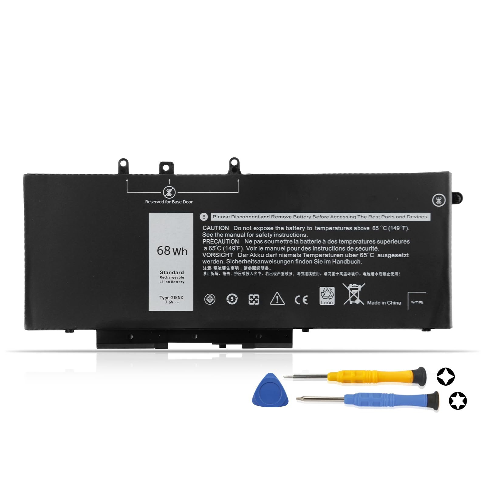 68Wh GJKNX Batterie pour Dell Latitude 5280 5288 5290 5480 5488 5490 5491 | 5495 5580 5590 5591 Precision 3520 3530 Mobile Workstation GD1JP DY9NT 5YHR4 FPT1C KCM82 MT31P DV9NT 451-BBZG P60F P72G P27S