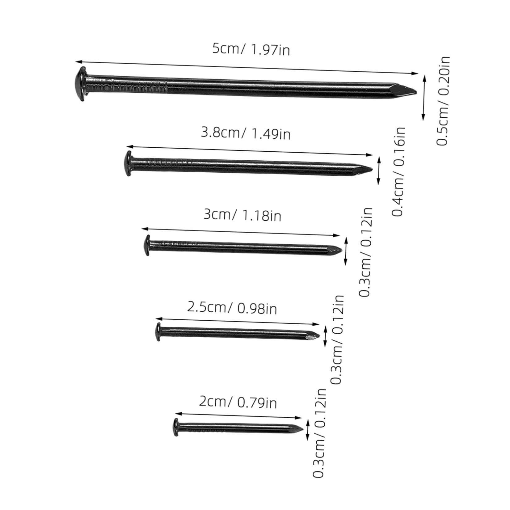 Chiodi Metallici con Dimensioni Assortite Antiscivolo per Appendere Quadri Chiodi Resistenti per Decorazioni Domestiche