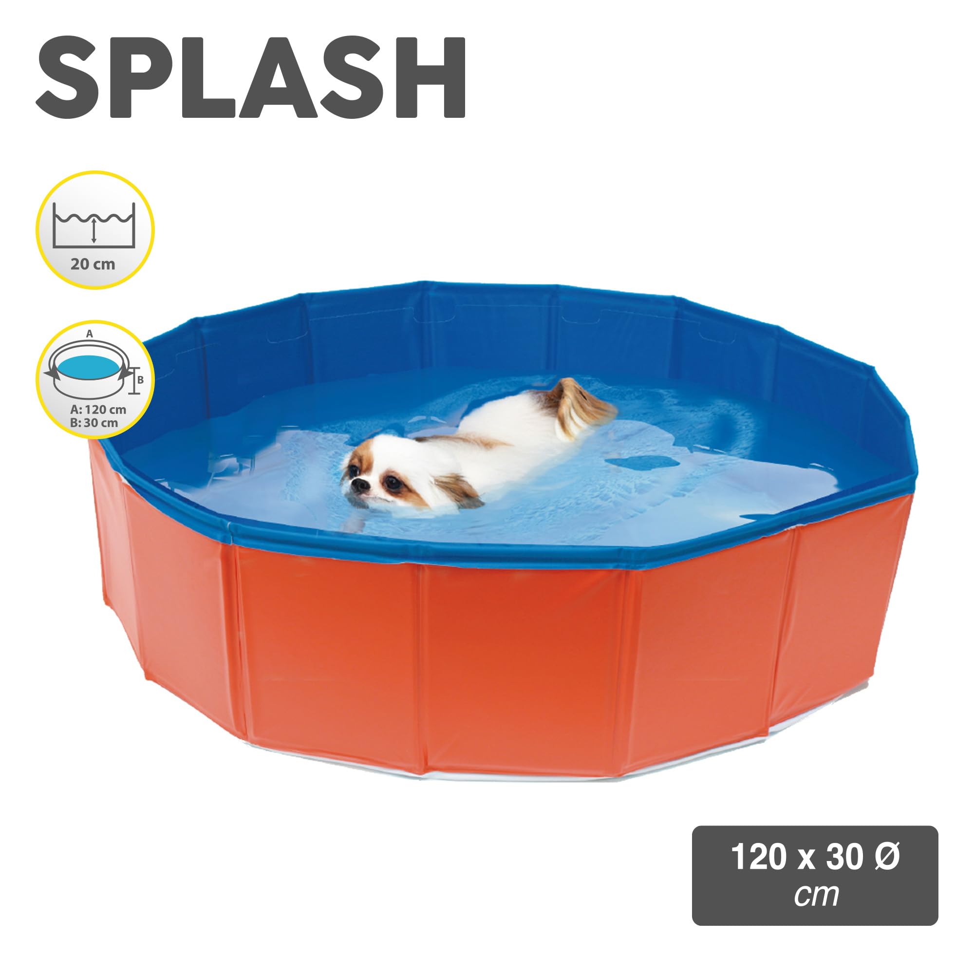 CROCI Piscine Circulaire Résistante avec Parois Renforcées Pliable/Peu Encombrante pour Chien 120 x 30 cm