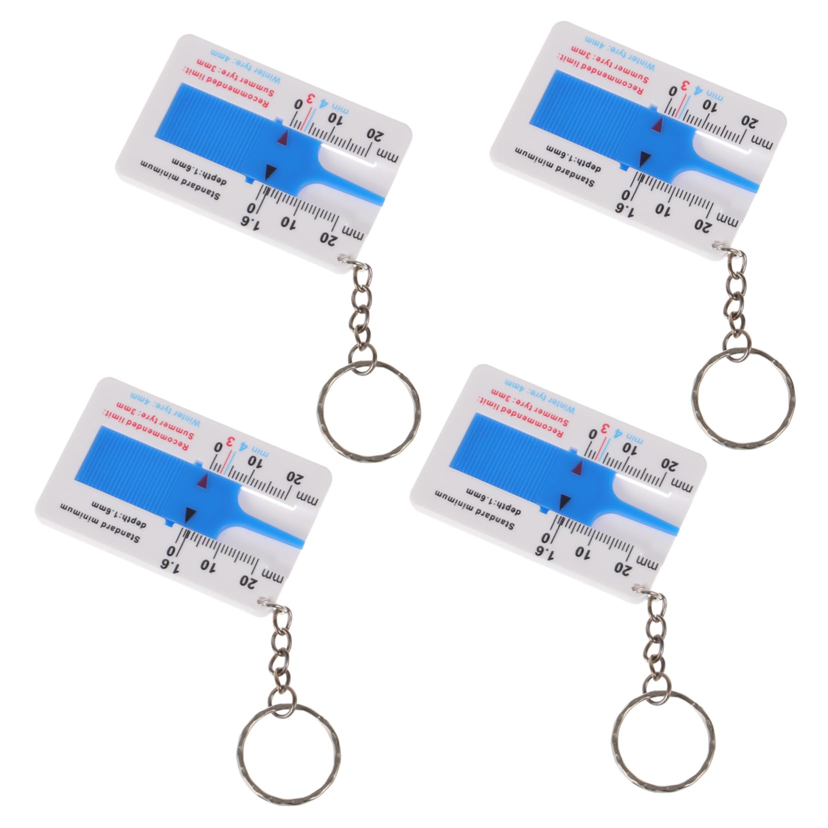 Cabilock 4pcs Tread Depth Gauge Tire Car Tires Tread Depth Gauge for Car Iron