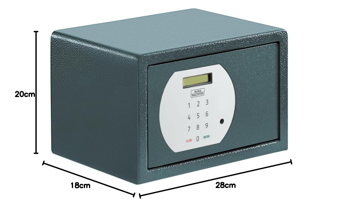 Burg-Wächter Pure-Safe PS 110 E Coffre-fort avec serrure à combinaison électronique, fixation murale et au sol, 6,7 l, 7,1 kg, anthracite