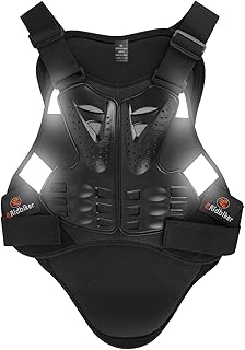 RIDBIKER High-Visibility Chest & Spine Protector Vest: Essential Dirt Bike Body Armor (Reflective)
